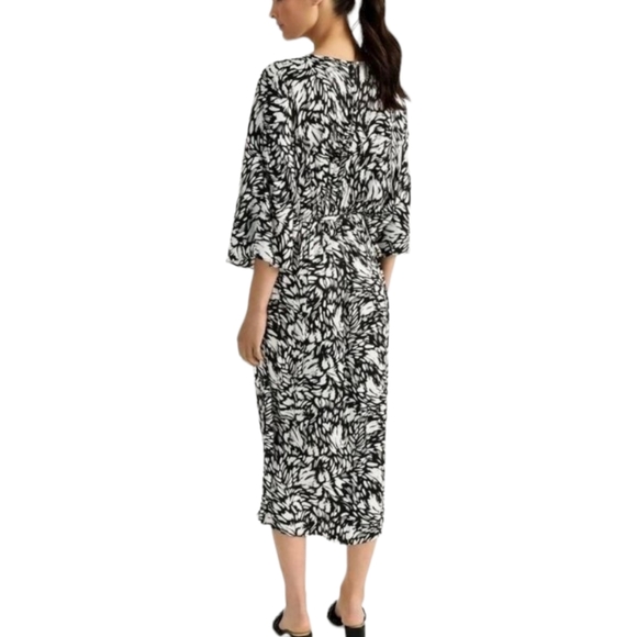 Wayne Cooper Monochrome V Neck Dolman Sleeve Midi Dress Size 14 NWT - Picture 4 of 9